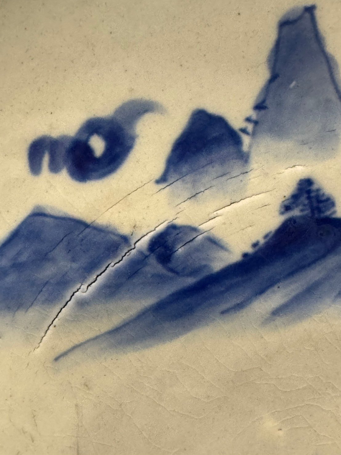 古董 古玩 收藏 拍賣 伊萬里大盤 江戶晚期古物 日本青花瓷 古董收藏 日本伊萬里燒 藍白瓷盤 日本古陶 古物裝飾 日本山水瓷器 老件擺設