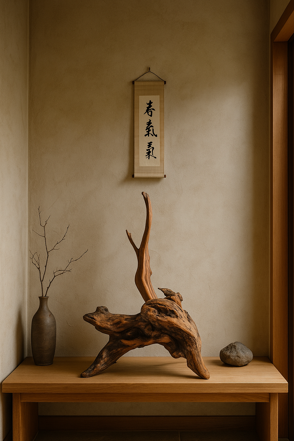 007日本天然木樹癭擺件:圖片 2