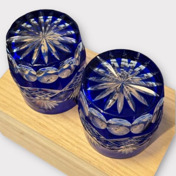 古董 古玩 收藏 擺設 禮品 江戶切子玻璃杯 日本切子杯 全新江戶切子 江戶切子禮盒 日式清酒杯 日本威士忌杯 藍色切子杯 日本手工玻璃 收藏級玻璃杯 日本傳統工藝品