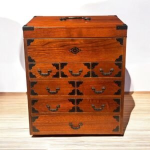 古董 古玩 古物收藏 日本針線箱 實木收納箱 和風收納家具 日本昭和工具箱 古董縫紉箱 多層抽屜收納盒 日本實木箱收藏 昭和風格手提箱 傳統日式收納 工藝收納盒推薦