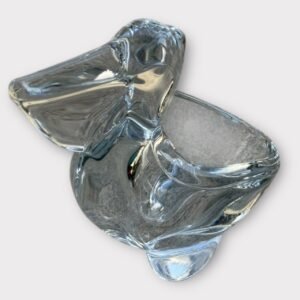 古董 古玩 收藏 大行日本藝術倉儲 日式玻璃鵜鶘擺飾 水晶玻璃雕刻動物 日本玻璃工藝品 鵜鶘造型擺件 透明玻璃藝術雕塑 家居裝飾水鳥擺飾 書房桌面擺飾推薦 海岸風格家飾 日本老件玻璃收藏 玄關藝術擺設