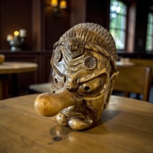 古董 古玩 收藏 大行日本藝術倉儲 日本木雕天狗面具 日本天狗面 日式天狗面具擺飾 日本古物天狗面具 木雕天狗面 和風牆面裝飾 居酒屋裝飾擺飾 日式店面佈置 民藝木雕擺飾 攝影和風道具