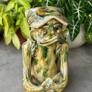 古董 古玩 收藏 大行日本藝術倉儲 日本昭和期河童擺件 河童陶製擺飾 日本妖怪陶偶 昭和復古陶器擺件 日本民藝陶製擺飾 河童立體雕塑 和風角色擺件 居酒屋裝飾擺件 日式店面佈置公仔 昭和風收藏擺件