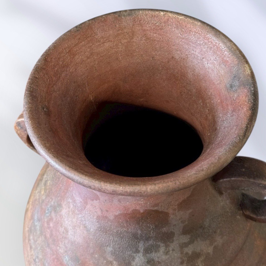 古董 古玩 收藏 大行日本藝術倉儲 日本備前燒花器 備前燒雙耳花瓶 日本古陶花器 備前燒侘寂花瓶 日本花道花器 備前燒端景花瓶 附供箱花器 日本茶道花器 日式玄關端景花瓶 古物花器收藏