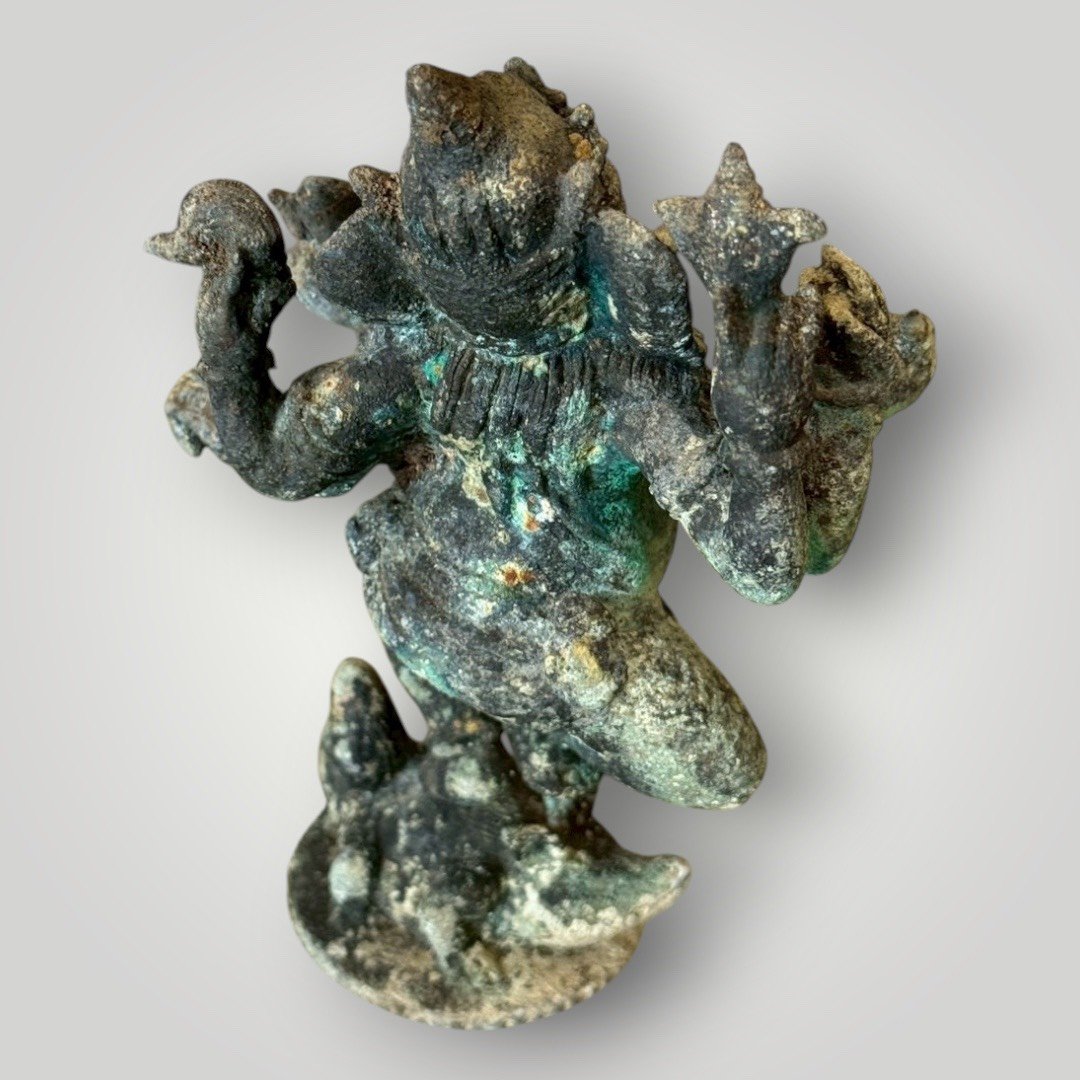 大行日本藝術倉儲 古董 收藏 日本古物 日本老銅像收藏 象鼻財神擺飾 銅綠包漿象神 歡喜天開運雕塑 破除障礙之神 智慧財富守護神 侘寂風銅製老物 居家玄關開運物 辦公室案頭神像 藝術感古銅雕塑