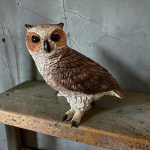 古董 收藏 義大利 Castagna 貓頭鷹 1988年老件雕塑 寫實動物擺飾 義大利手工藝精品 貓頭鷹守護神 復古家居裝飾 歐式古物選物 智慧與福氣象徵 Castagna Owl Figure 大行日本藝術倉儲