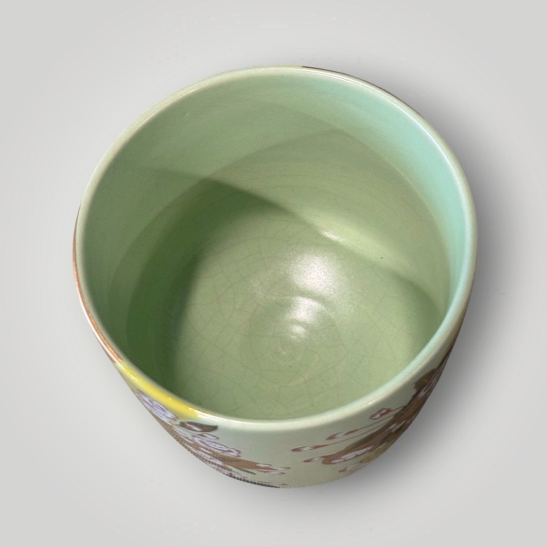 日本清水燒茶碗 京燒茶碗 日本茶道茶碗 櫻花金彩茶碗 和風陶瓷茶碗 日本陶瓷收藏 日式茶器 日本茶道用品 京都燒陶瓷 和風居家擺飾 古董 古物 收藏 大行日本藝術倉儲