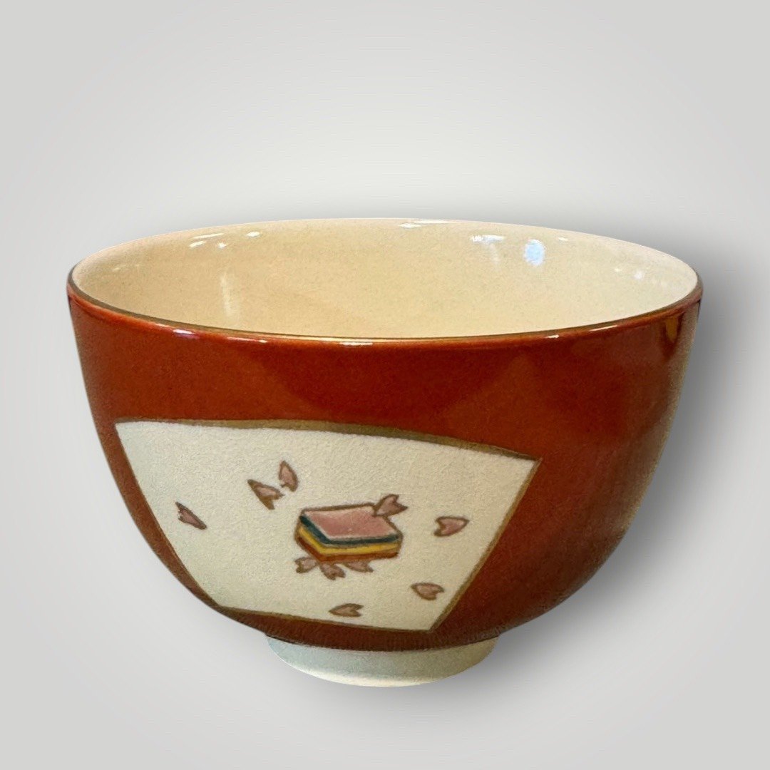 日本清水燒茶碗 京燒茶碗 日本茶道茶碗 人物彩繪茶碗 和風陶瓷茶碗 日本陶瓷收藏 茶道器具 日本茶器收藏 京都燒陶瓷 和風居家擺飾 古董 古物 收藏 大行日本藝術倉儲